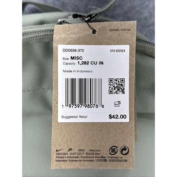 Nike Elemental Backpack DD0559-370 Travel Unisex Color Jade Horizon/Sea Glass - Picture 2 of 15